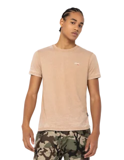 T-shirt col rond army beige effet délavé - ARMY BEIGE