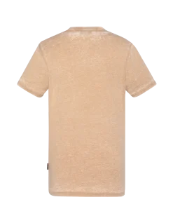 T-shirt col rond army beige effet délavé - ARMY BEIGE