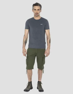 T-shirt col rond bleu marine effet délavé - MARINE