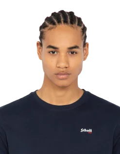 T-shirt col rond bleu marine - MARINE