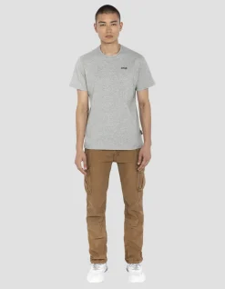 T-shirt col rond gris chiné - GRIS CHINÉ