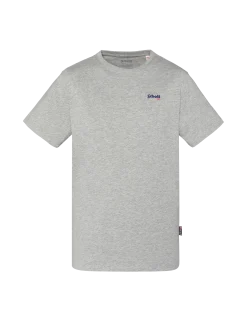 T-shirt col rond gris chiné - GRIS CHINÉ