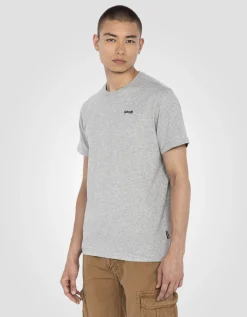 T-shirt col rond gris chiné - GRIS CHINÉ