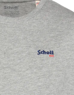 T-shirt col rond gris chiné - GRIS CHINÉ