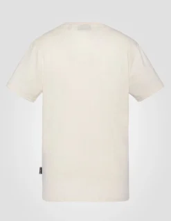 T-shirt col V blanc effet flammé - BLANC CASSÉ