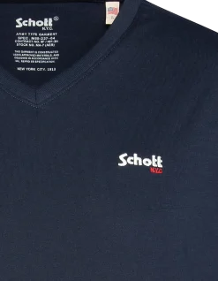 T-shirt col V bleu marine - MARINE