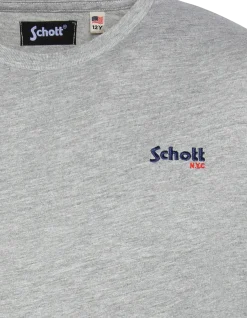 T-shirt gris chiné brodé enfant - GRIS CHINÉ