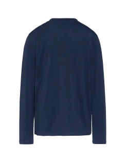 T-shirt imprimé bleu marine à manches longues - MARINE