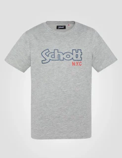 T-shirt imprimé gris chiné enfant - GRIS CHINÉ
