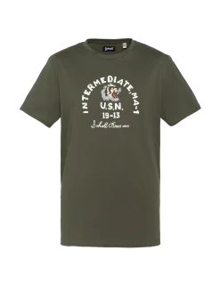 T-shirt kaki imprimé U.S.N. - KAKI