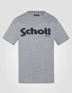 T-shirt à logo gris chiné enfant - GRIS CHINÉ