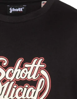 T-shirt noir imprimé logo vintage - NOIR