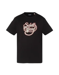 T-shirt noir imprimé Schott Official vintage - NOIR