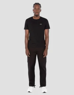 T-shirt noir à manches courtes - NOIR