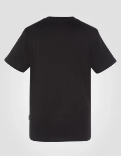 T-shirt noir à manches courtes - NOIR