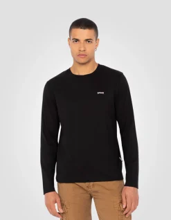 T-shirt noir à manches longues - NOIR