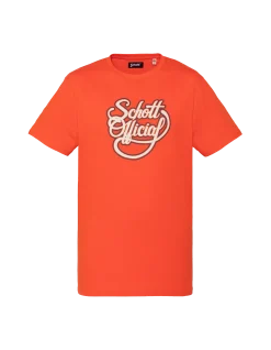 T-shirt orange imprimé Schott Official vintage - ORANGE