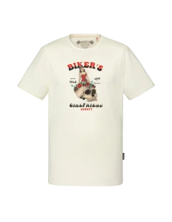 T-shirt pin-up bikers blanc - BLANC CASSÉ