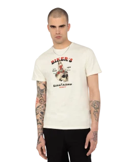 T-shirt pin-up bikers blanc - BLANC CASSÉ