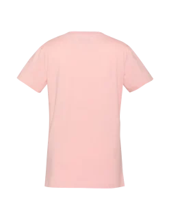 T-shirt rose pâle col V avec broderie cœur - ROSE PÂLE