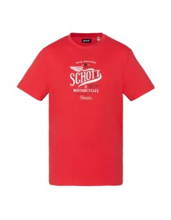 T-shirt rouge imprimé Schott Motorcycles - ROUGE