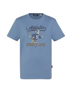 T-shirt university cartoon bleu acier - BLEU ACIER