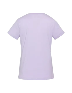 T-shirt violet pastel col V avec broderie cœur - VIOLET PASTEL