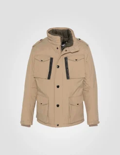 Veste army beige clair multipoches, plastron amovible - BEIGE CLAIR