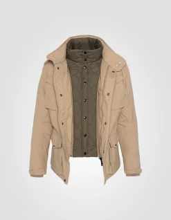 Veste army beige clair multipoches, plastron amovible - BEIGE CLAIR