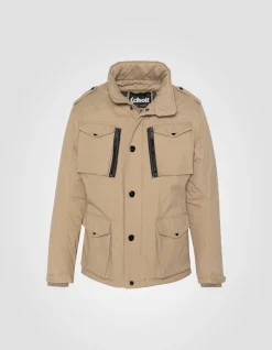 Veste army beige clair multipoches, plastron amovible - BEIGE CLAIR