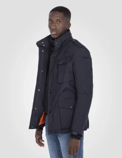 Veste army bleu marine multipoches, plastron amovible - MARINE