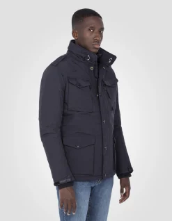 Veste army bleu marine multipoches, plastron amovible - MARINE