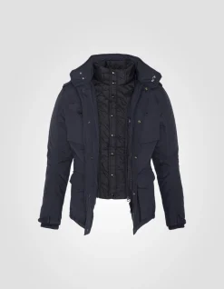 Veste army bleu marine multipoches, plastron amovible - MARINE