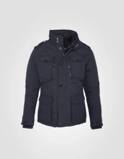 Veste army bleu marine multipoches, plastron amovible, grande taille - MARINE