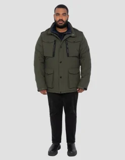 Veste army kaki multipoches, plastron amovible, grande taille - KAKI