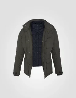 Veste army kaki multipoches, plastron amovible, grande taille - KAKI