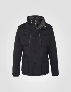 Veste army noire multipoches, plastron amovible - NOIR