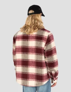 Veste à carreaux marron doublée sherpa - CARREAUX MARRON
