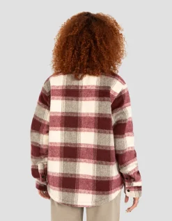 Veste à carreaux marron doublée sherpa - CARREAUX MARRON