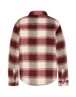 Veste à carreaux marron doublée sherpa - CARREAUX MARRON