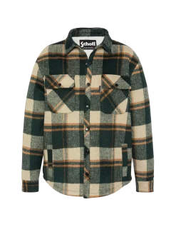 Veste à carreaux verts doublée sherpa - CARREAUX VERT