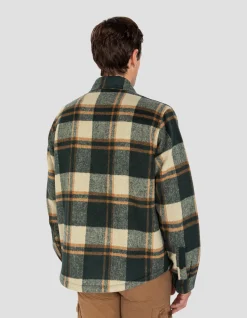 Veste à carreaux verts doublée sherpa - CARREAUX VERT