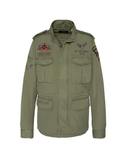 Veste de combat kaki badgée - KAKI