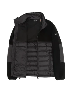 Veste noire bi matière sherpa et nylon doudouné - NOIR/NOIR