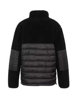 Veste noire bi matière sherpa et nylon doudouné - NOIR/NOIR