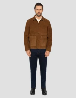 Veste western rouille, chèvre velours - ROUILLE