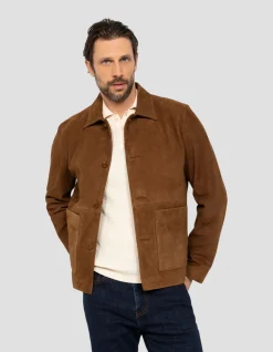 Veste western rouille, chèvre velours - ROUILLE