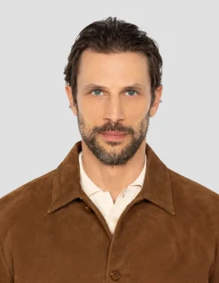 Veste western rouille, chèvre velours - ROUILLE