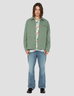 Veste worker canvas verte - VERT FUMÉ